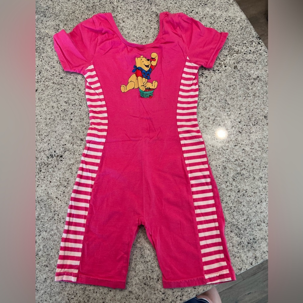 Vintage Y2K Winnie the Pooh Leotard Pink Girls 7/8